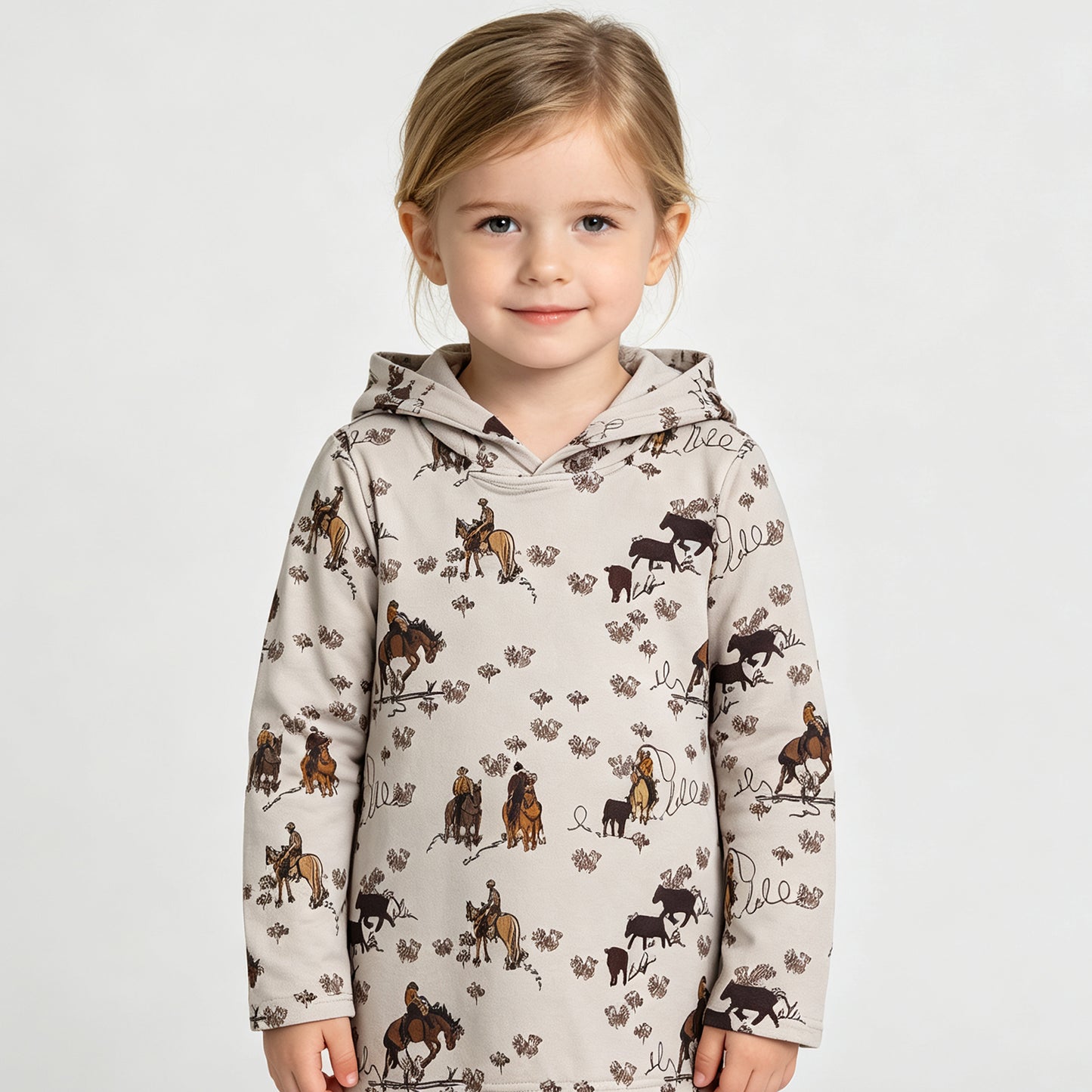 BT1843 RTS NO MOQ （In stock）Long sleeves horse rodeo western kids boys hoodie