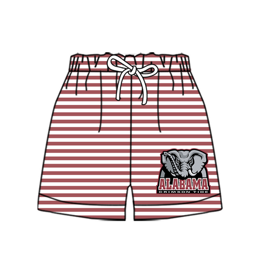 CUSTOM MOQ 5 Kids Clothing for Girls Baby Girls Red Elephant Stripe Bottom Team Shorts