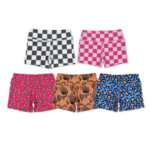 11.11 RTS Sibling Baby Girls Leopard Cactus Biking Summer Shorts Bottoms