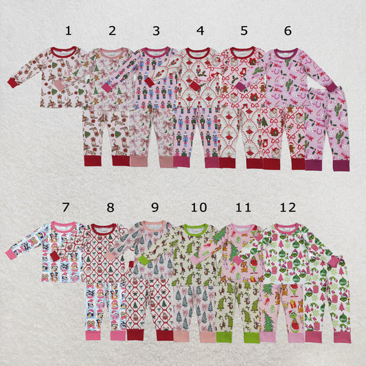 RTS Sibling Long sleeves  kids girls Christmas pajamas