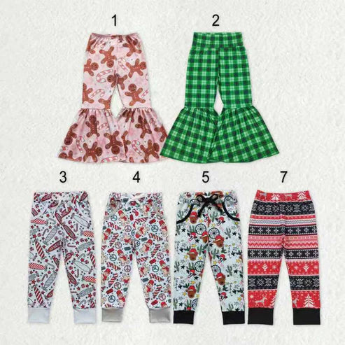 11.3 RTS Sibling Baby Boys Girls Gingerbread Deer Leggings Bell Bottom Pants