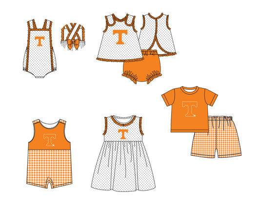 CUSTOM MOQ 5 Sibling Boys Baby Girls Yellow TTop Ruffles Shorts Clothes Set Knee Length Dress Rompers
