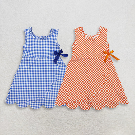 3.30 RTS Sibling sleeveless blue plaid kids girls summer athletic dress
