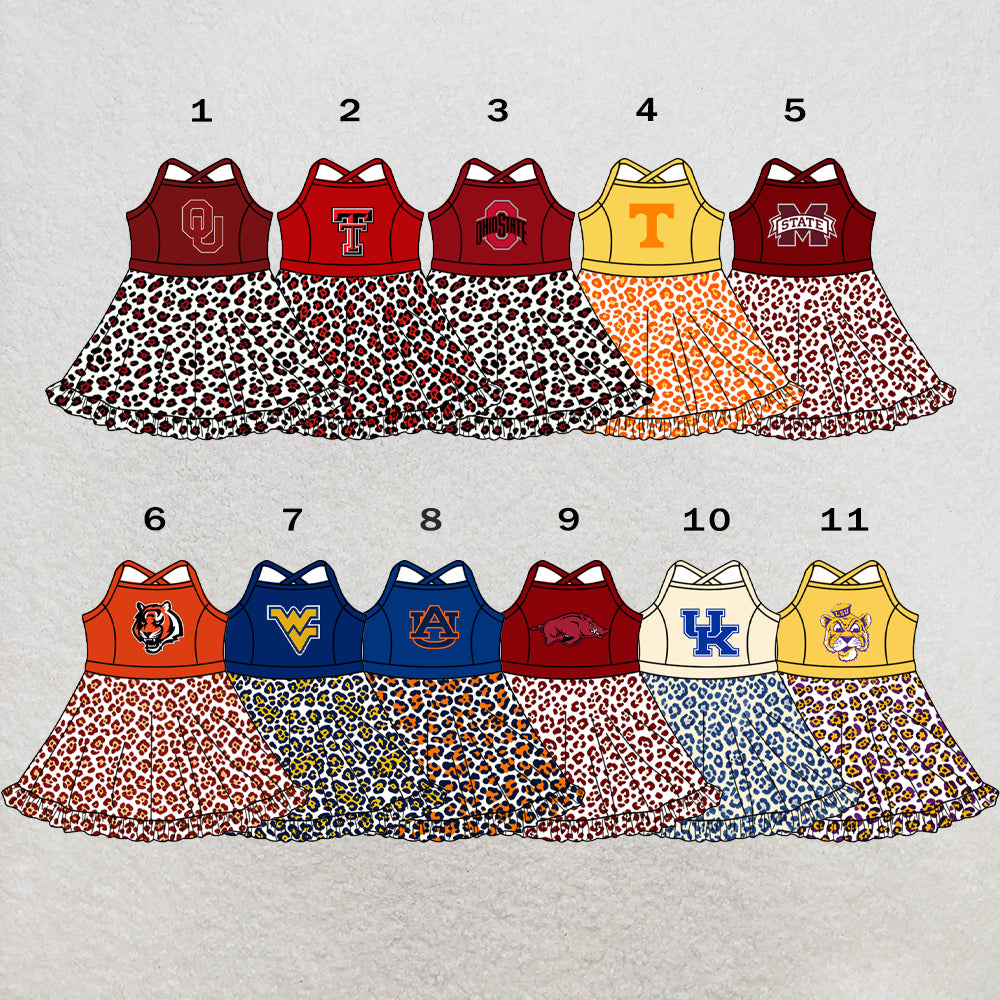 CUSTOM MOQ 5 mix size summer teamsYoga Active Shorts Ruffle Knee Length Dresses