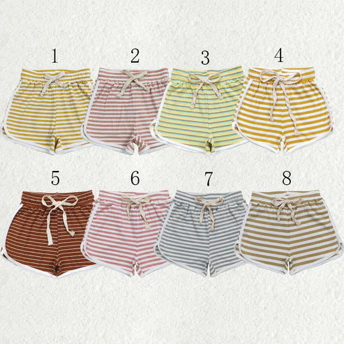 10.11 RTS Sibling Baby Girls Colorful Stripe Summer Cotton Shorts Bottom