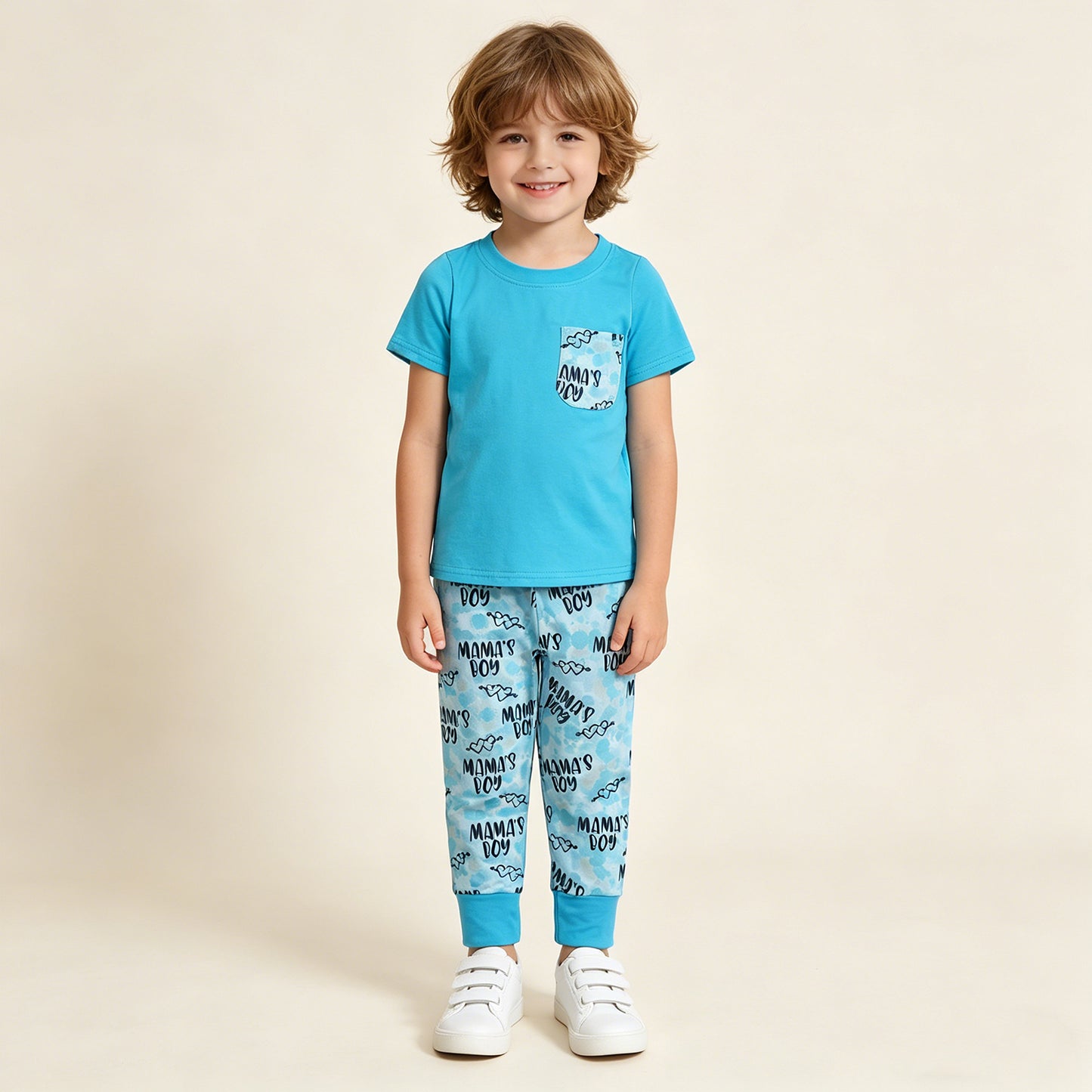 BSPO0587 RTS NO MOQ （In stock ）Short sleeves mama's boy pocket top pants kids outfits