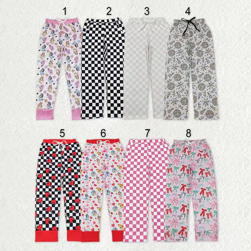 9.20 RTS Sibling Adult Women Cartoon Dogs Hearts Checked Valentine Pajamas Flare Pants