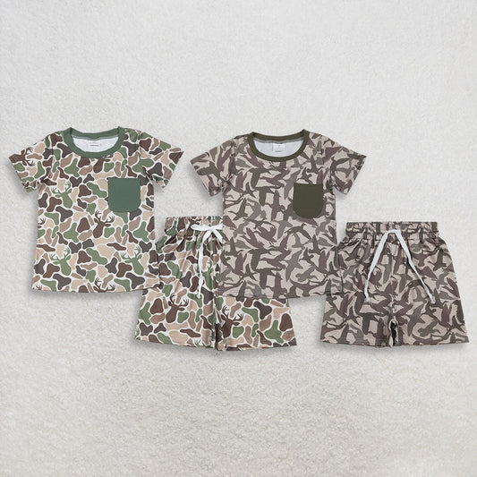 4.1 RTS Sibling Short sleeves pocket duck top shorts boys outfits