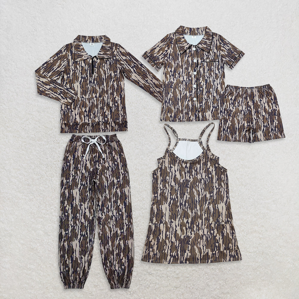 USA Warehouse (IN STOCK)  Women's Camouflage Pocket Zipper Pullover Summer Button down Pajamas Yoga Dress Adult Casual Comfortable Sleepwear