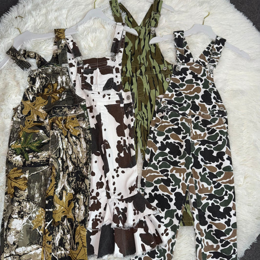 11.7 RST Sibling Baby Boys Kids Fall Hunting Camo Denim Strap Jumpsuits Overall