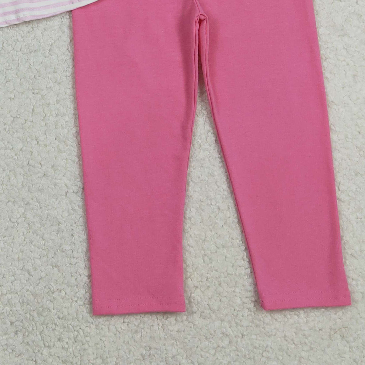12.18 RTS NO MOQ （In stock）GLP2916 Embroidery Love John 3:16 Baby Girls Pink Stripe Tunic Leggings Valentines Clothes Sets
