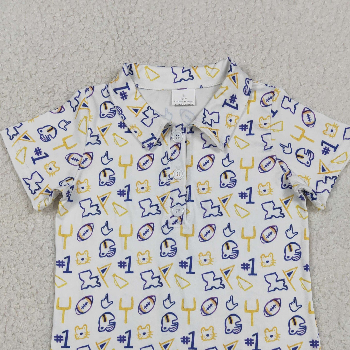 BT1763 RTS NO MOQ （In stock ）Short sleeves yellow football kids boys team polo shirt
