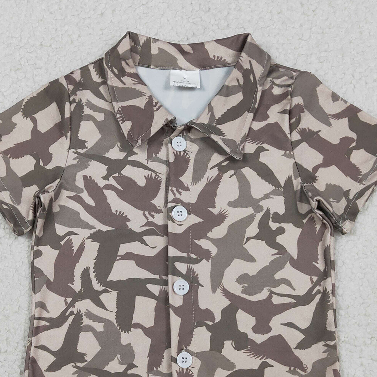 1.19 RTS NO MOQ （In stock）BT1562 Baby Boys Southern Ducks Camo Hunting Button Shirts Top