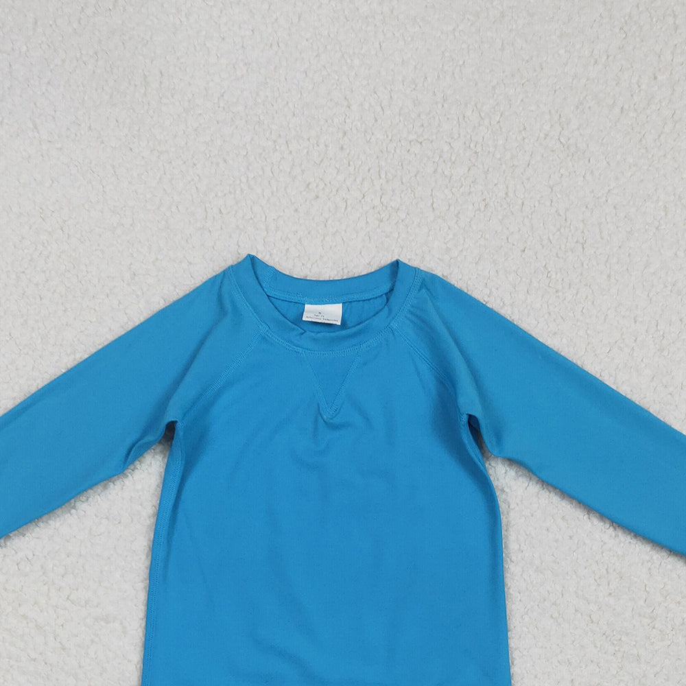 6.20 GT0969RTS NO MOQ Baby Girls Summer Yoga tops toddler girl clothes yoga dark blue long Sleeve Top