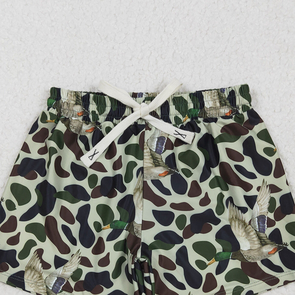 S0469 RTS NO MOQ Baby Boys Summer Swimsuits Green Duck Camouflage Trunks Bottoms Swimsuits