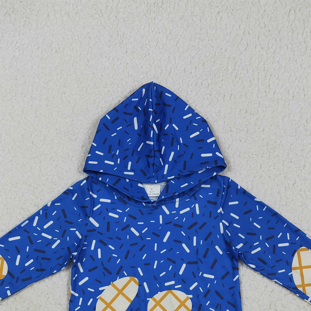 USA Shop (in stock)BT1275 Baby Boys Long Sleeve Tops Baby Kids Royal Blue Long Sleeves Team Sprinkles Drips Hoodies Tops