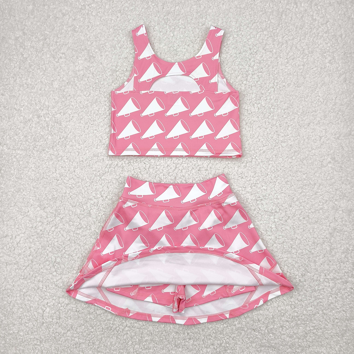 5.16  GSD1467 RTS NO MOQ Baby Girls Yoga Outfits  Baby Girls Cheer Athletic Active Wear Top Shorts Skirts Clothes Sets