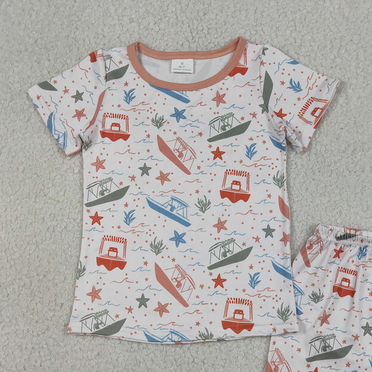 4.15 BSSO1904 RTS NO MOQ （In stock ）Short sleeves boat top shorts kids boys summer outfits