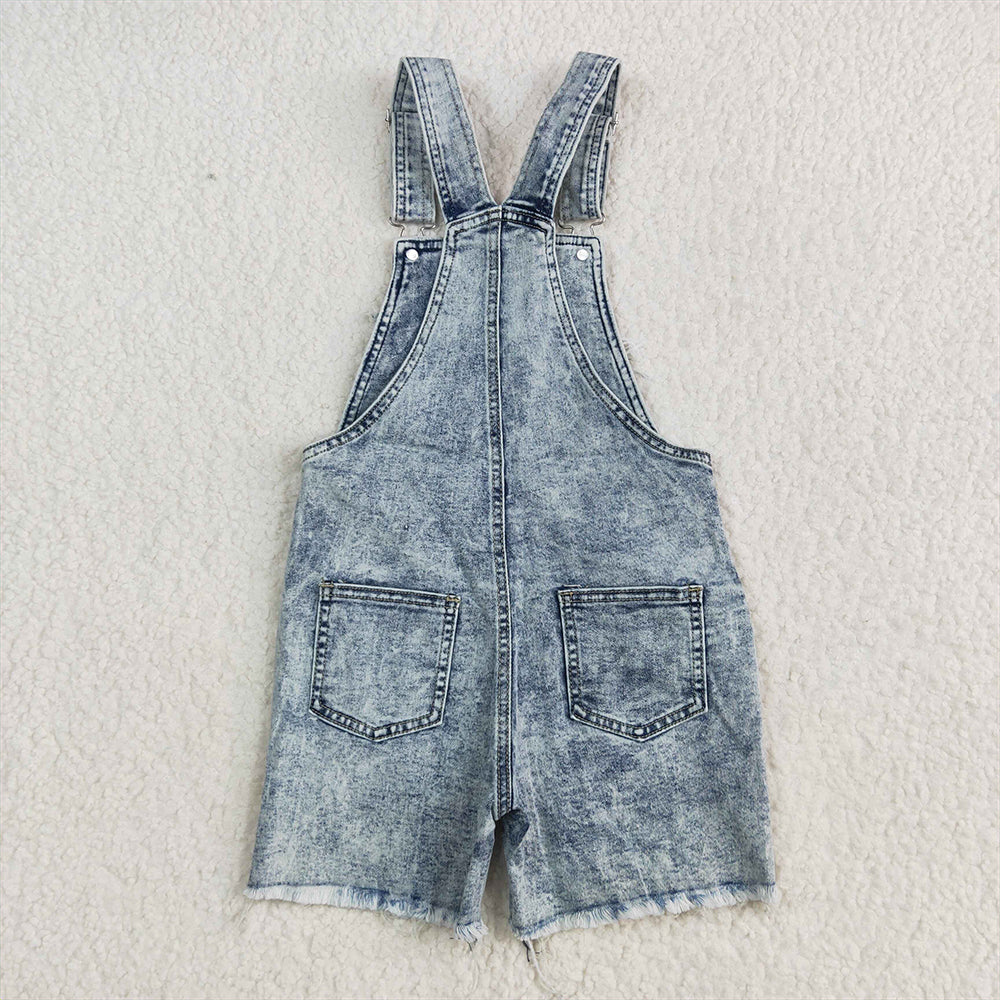 SS0023RTS NO MOQ Baby Girls Denim Pants  baby girls cow western denim summer shorts overalls