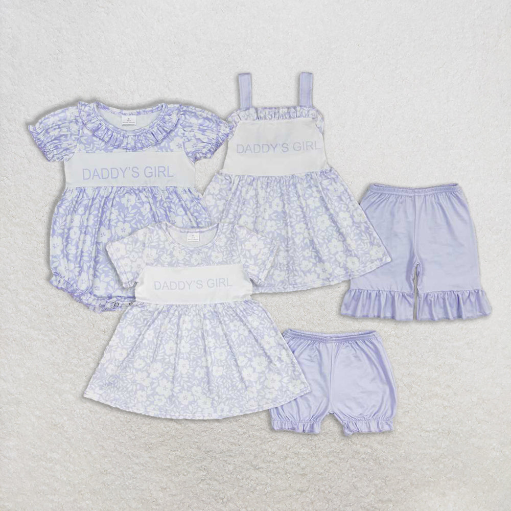 New Rts No Moq 8-9 Days By Air Arrived it Floral Tunic Ruffle Shorts Set Short Sleeves 'Daddy's Girl' Top for Girls Cute Casual Outfit Combination