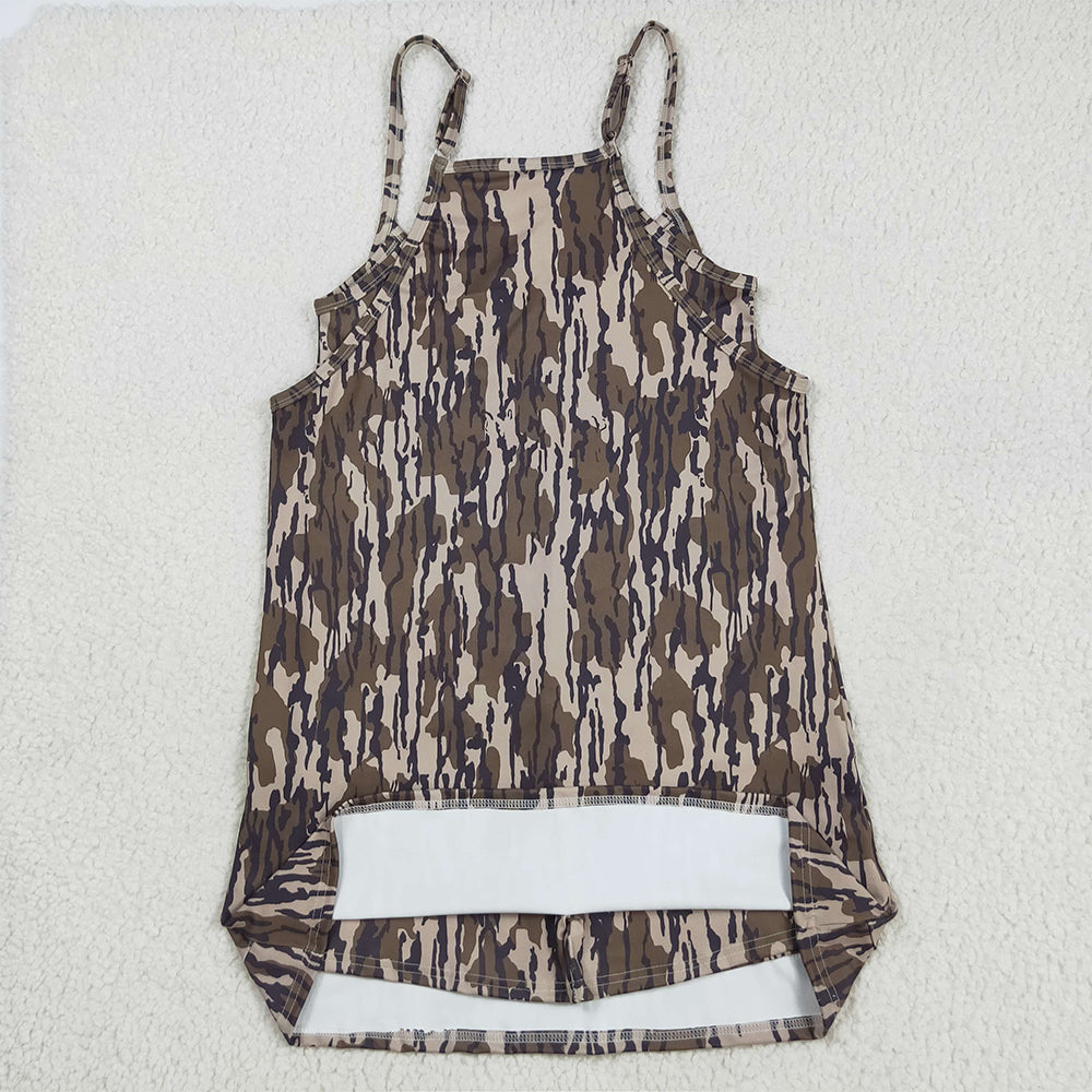 USA Shop (in stock)GSD2744 Adult Women Strap Bottomland Camo Pockets Shorts Yoga Active Dress