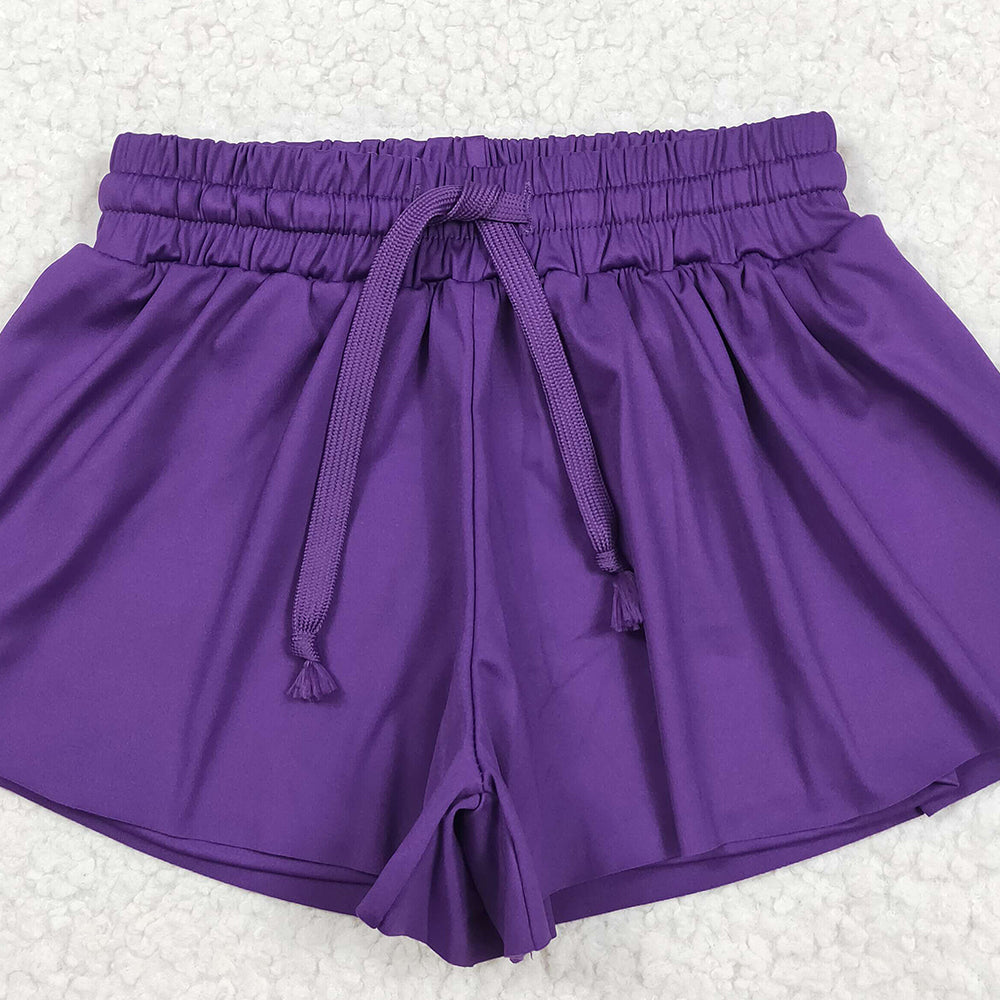 USA Shop (in stock)SS0602 Baby Girls Summer Yoga Shorts Baby Girls Purple Yoga Shorts Bottoms