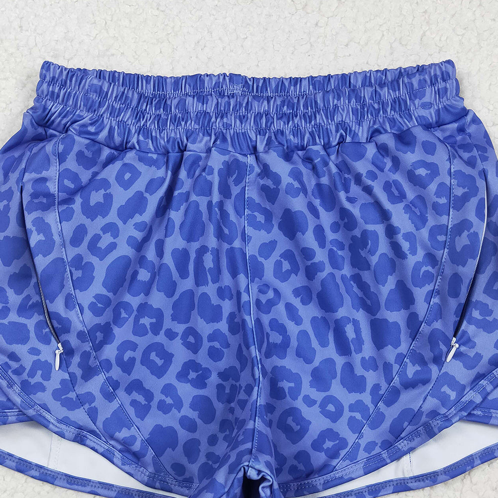 6.21 SS0470RTS NO MOQ Adult Women's Summer Yoga Shorts Adult Women Purple Leopard Yoga Summer Shorts