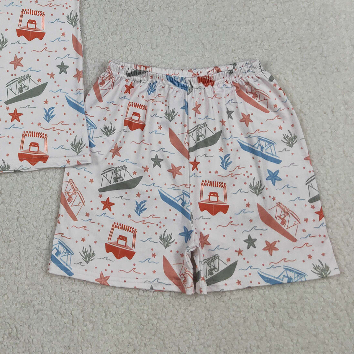 4.15 BSSO1904 RTS NO MOQ （In stock ）Short sleeves boat top shorts kids boys summer outfits