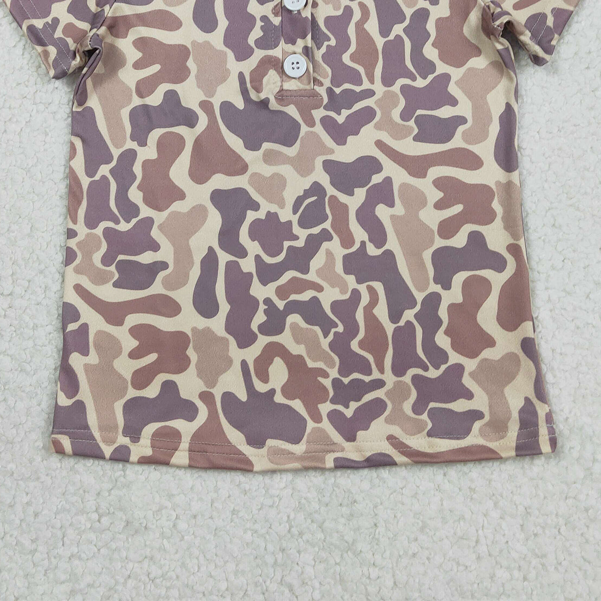 2.6 RTS NO MOQ （In stock）BT1701 Baby Boys Short Sleeve Southern Khaki Camo Button Polo Shirts Top