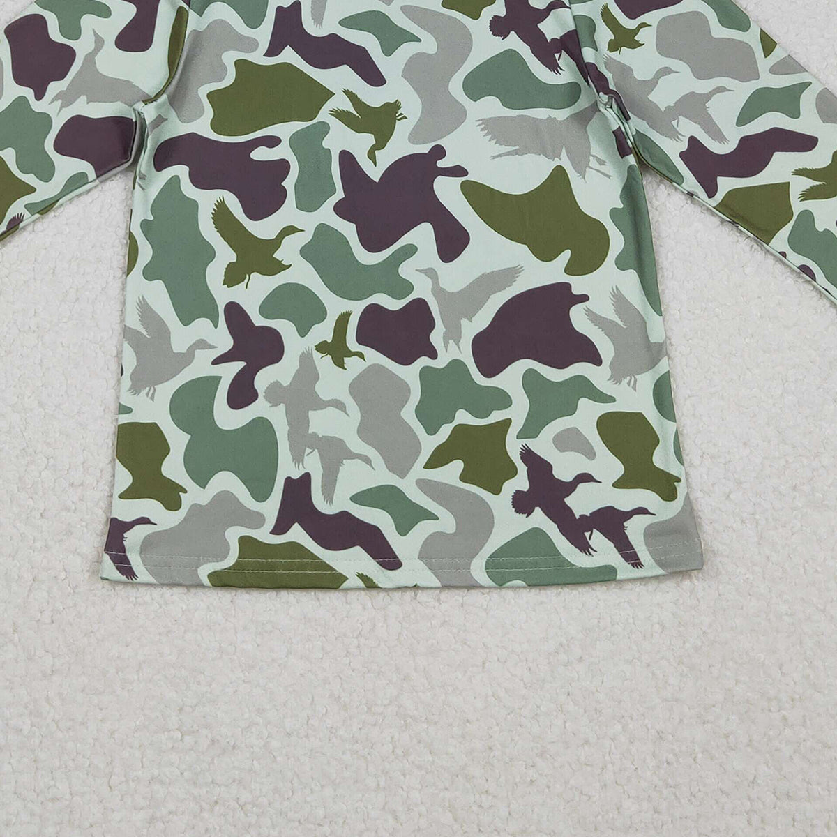 10.23 RTS NO MOQ （In stock）BT1374 Baby Boys Green Ducks Camo Hanting Hoodies Top