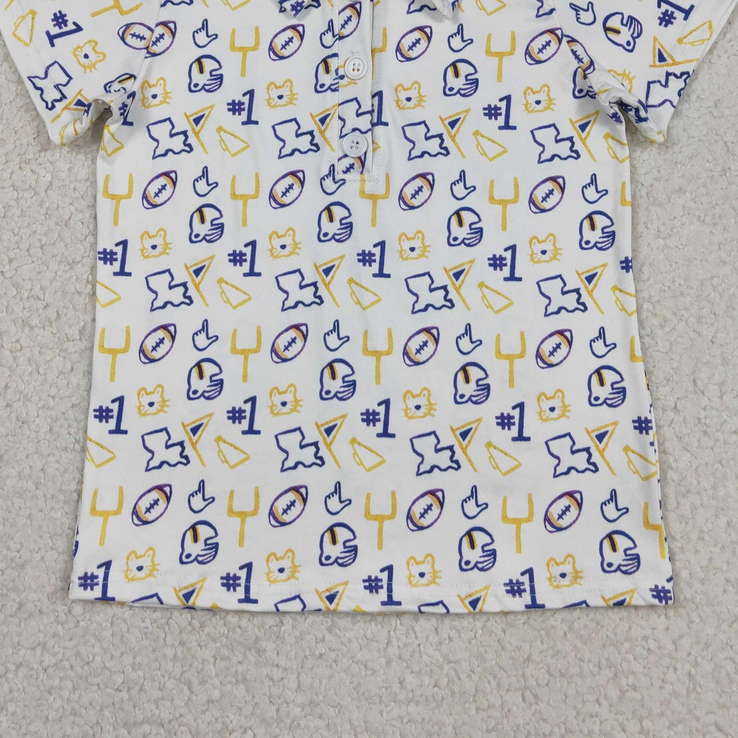 BT1763 RTS NO MOQ （In stock ）Short sleeves yellow football kids boys team polo shirt