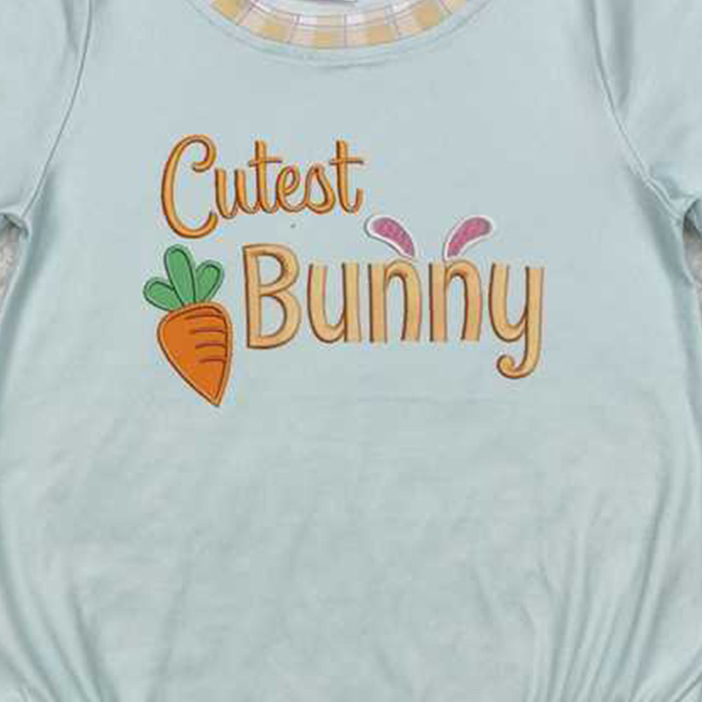 SR2198  RTS NO MOQ Cutest bunny carrot baby boy Easter romper