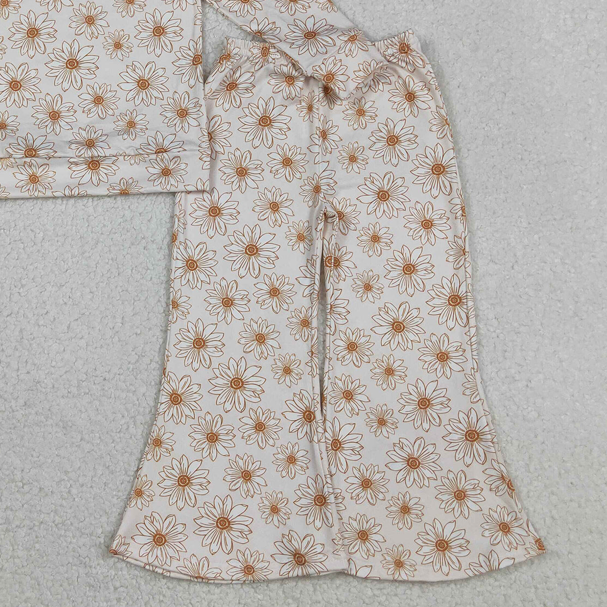 11.19 RTS NO MOQ （In stock）GLP2877 Baby Girls Daisy Flowers Top Bell Bottom Pants Clothes Sets