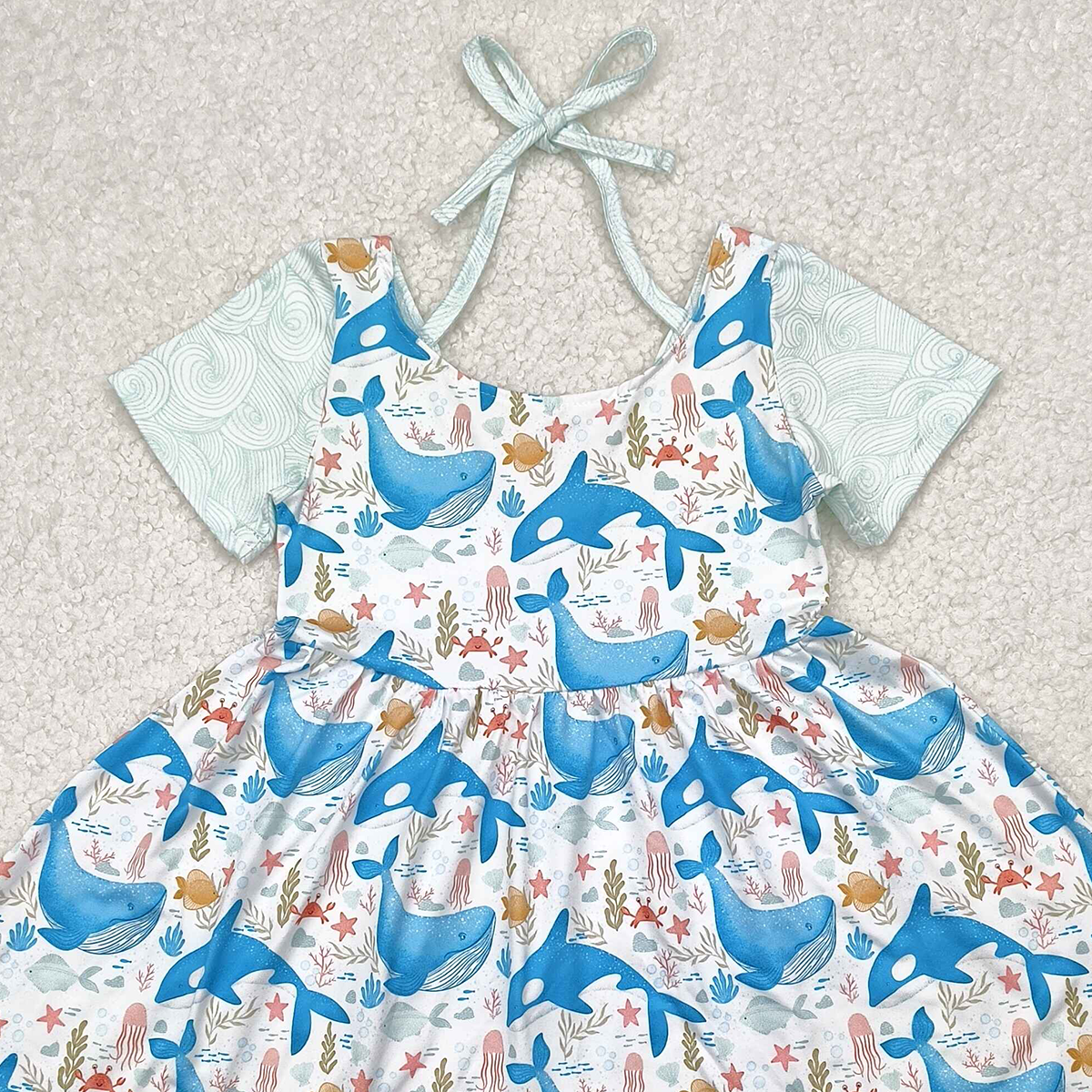 6.09   GSD2011 RTS NO MOQ  Baby Girls Summer Dress baby girls clothes short sleeve dress