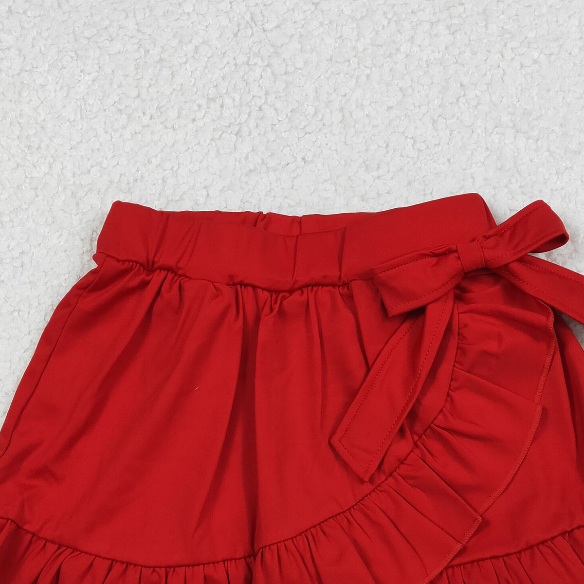 1.14 RTS NO MOQ （In stock）GLK0215 Baby Girls Summer Shorts Skirt Baby Girls Red Yoga Active Ruffle Skirt Shorts Bottoms