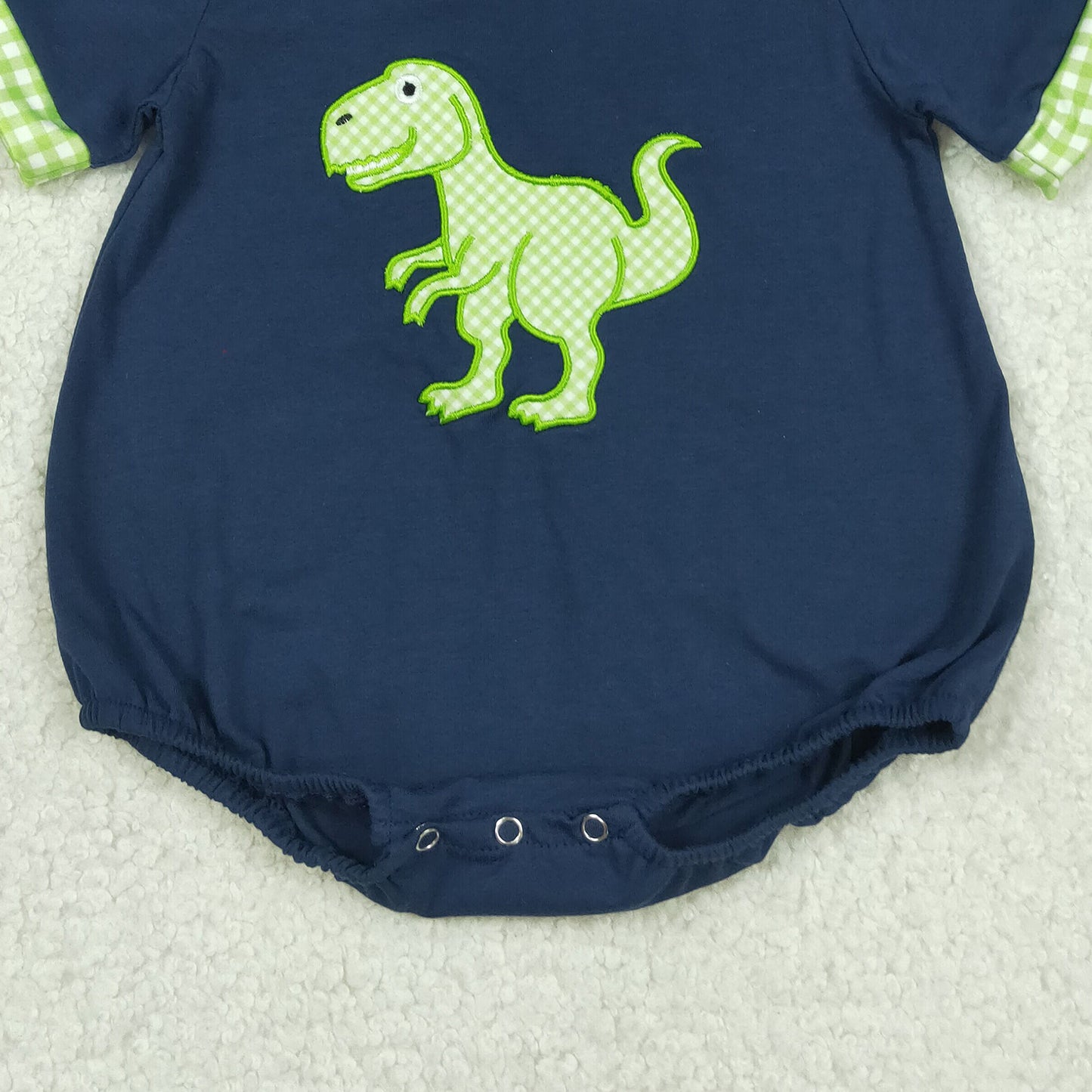 SR4113 RTS NO MOQ （In stock）Short sleeves embroidery baby summer romper