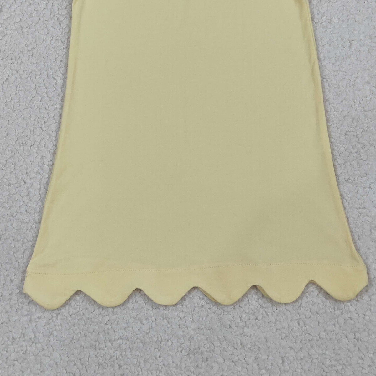 3.21 RTS NO MOQ （In stock）GSD3707 Kids Fashion Clothes Baby Girls Sleeveless Bows Light Yellow Scallop Knee Length Dresses