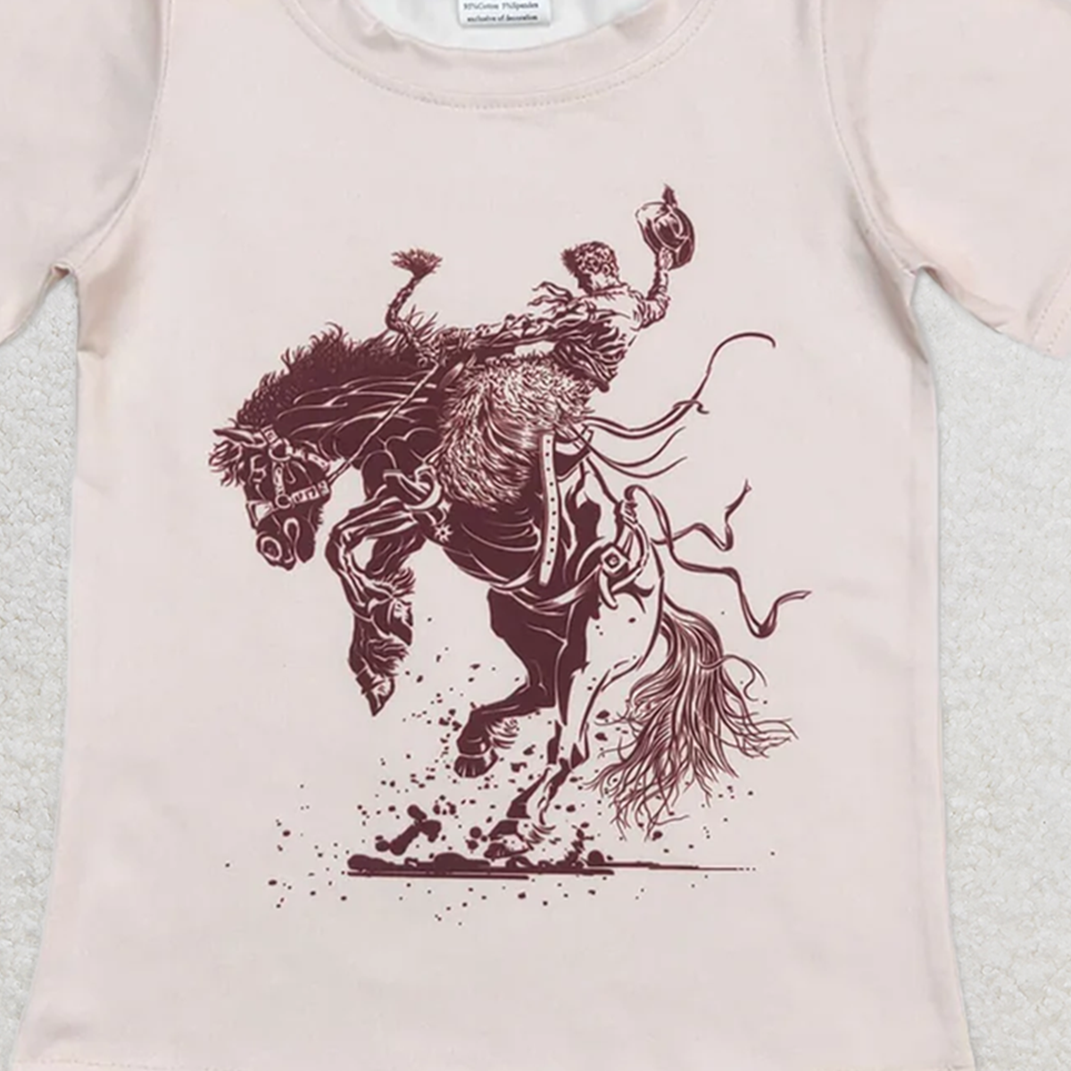 BT0434 RTS NO MOQ Baby Boys Summer Tops Baby Boys Western Rodeo Horse Short Sleeve Shirts Tops
