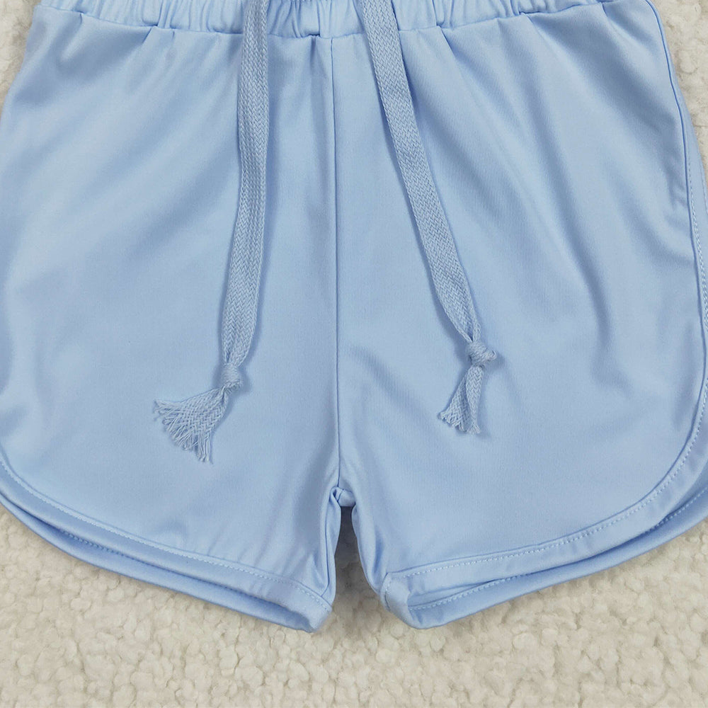 7.23  SS0505RTS NO MOQ Baby Girls Summer Yoga Shorts Baby Girls Lavender Belt Yoga Shorts Bottoms