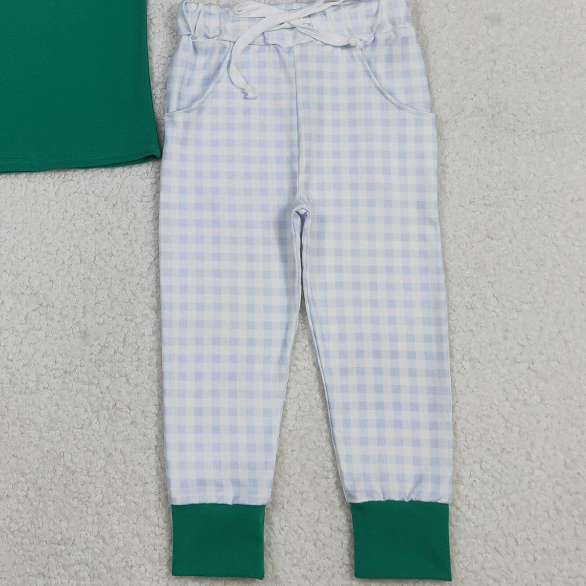 12.2 RTS NO MOQ （In stock）SR3332 Baby Boys Rompers Embroidery Golf Truck Baby Boys Green Footie Rompers