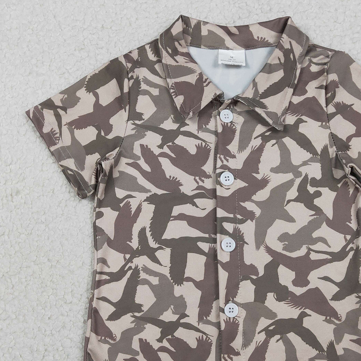1.19 RTS NO MOQ （In stock）BT1562 Baby Boys Southern Ducks Camo Hunting Button Shirts Top