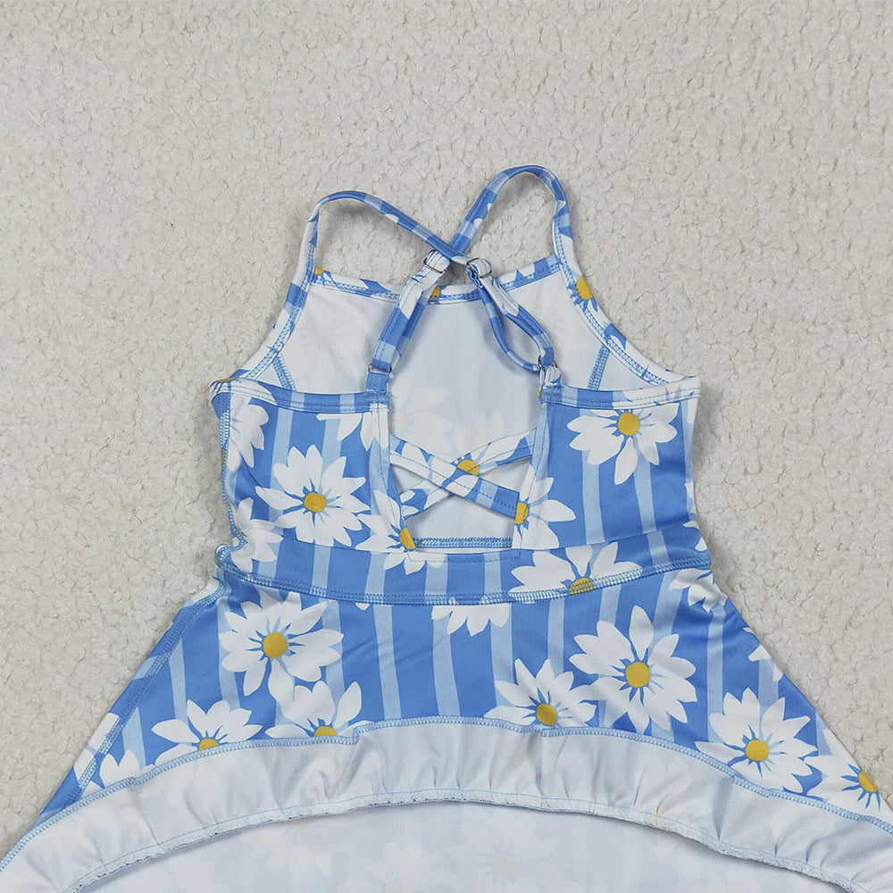 7.15  GSD2283 RTS NO MOQBaby Girls Summer Yoga Dress Baby Girls Active Waer Daisy Yoga Dress