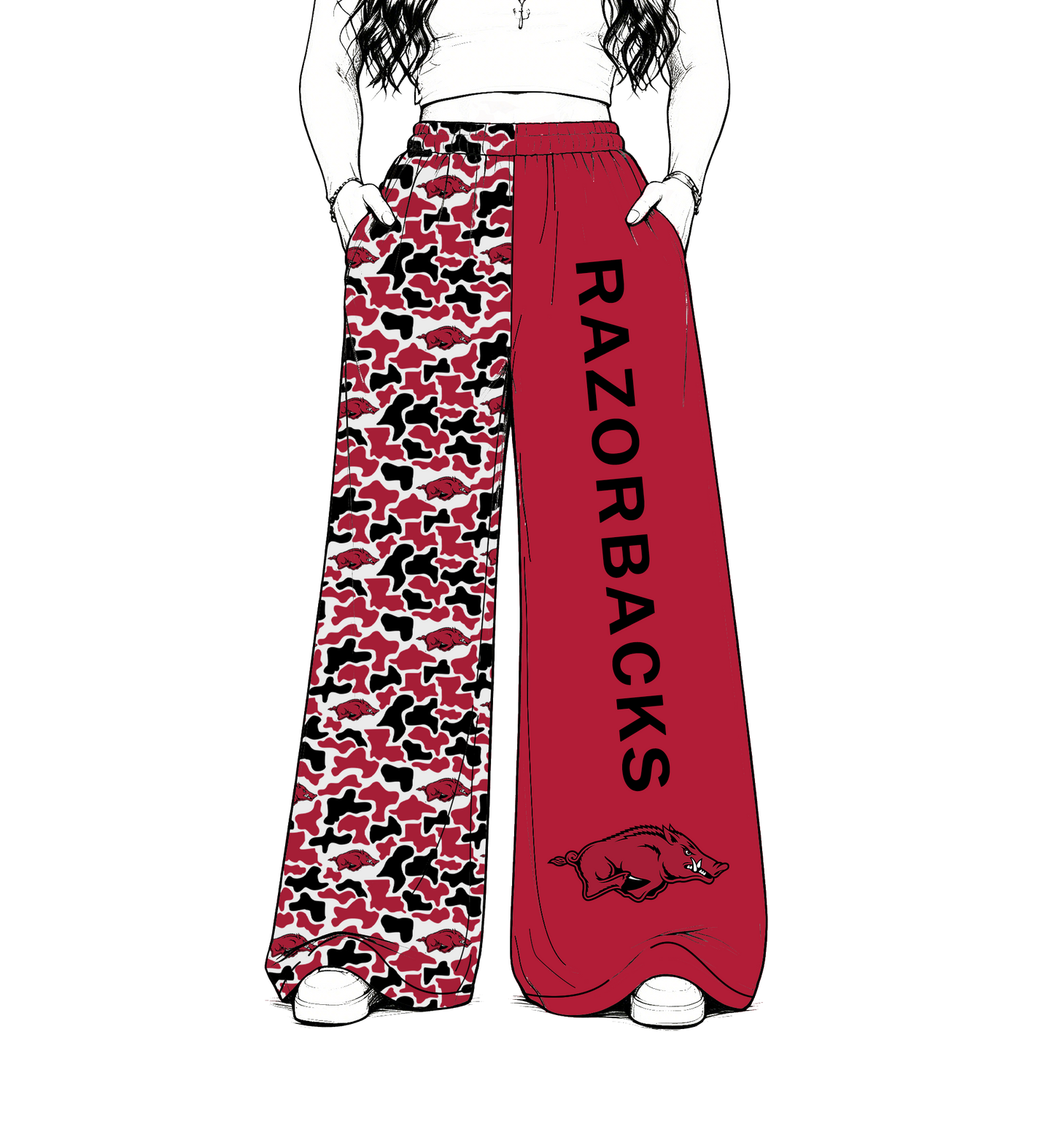 CUSTOM MOQ 5 mix size summer teams baby kids Camo Print Split Game Day Lounge Trousers
