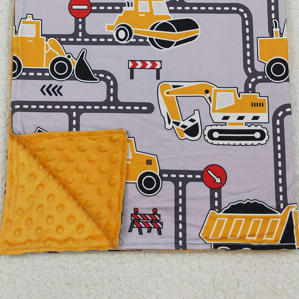 10.10 RTS NO MOQ （In stock）BL0199 Baby Kids Excavators Tractors Blankets