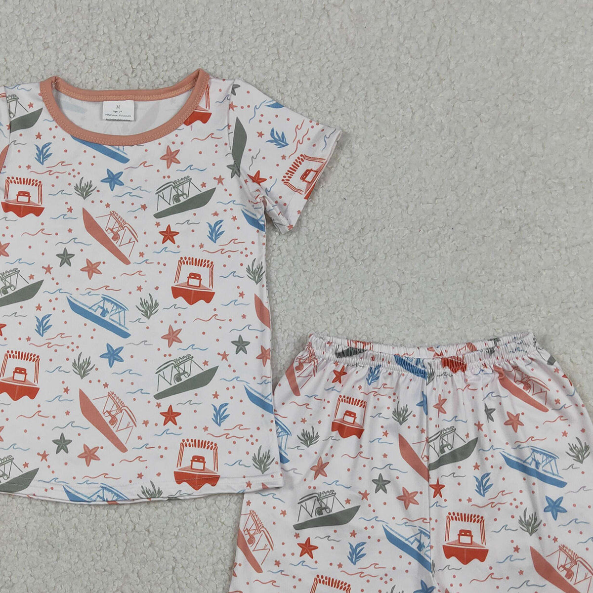 4.15 BSSO1904 RTS NO MOQ （In stock ）Short sleeves boat top shorts kids boys summer outfits