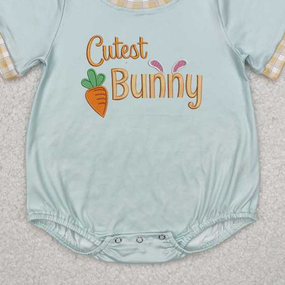 SR2198  RTS NO MOQ Cutest bunny carrot baby boy Easter romper
