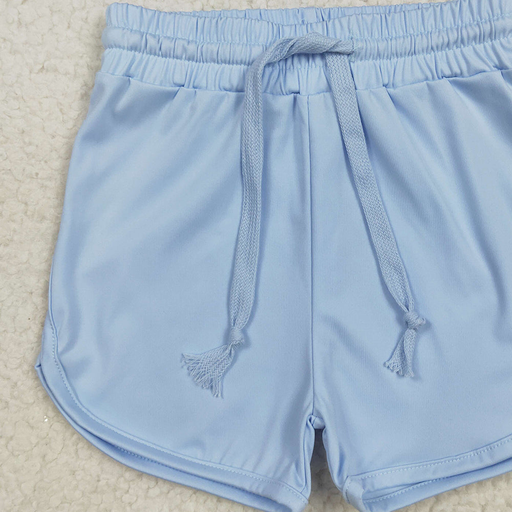 7.23  SS0505RTS NO MOQ Baby Girls Summer Yoga Shorts Baby Girls Lavender Belt Yoga Shorts Bottoms