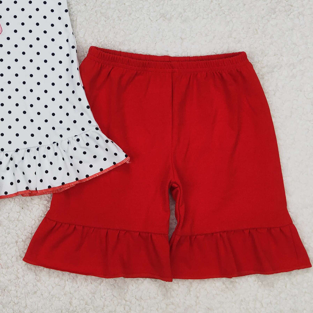 GSSO2071 New Rts No Moq 8-9 Days By Air Arrived it Polka dots apple pencil girls back to school outfits