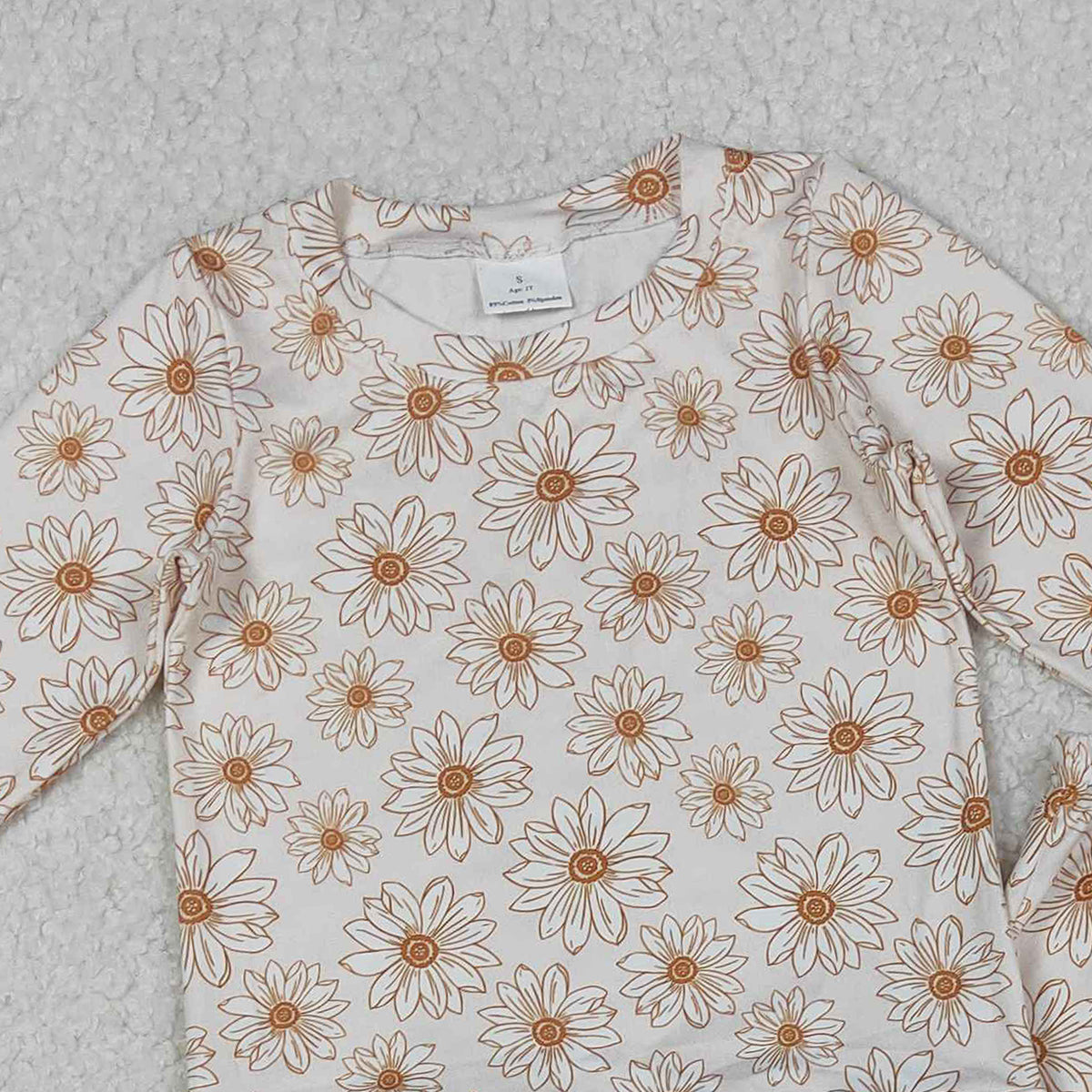 11.19 RTS NO MOQ （In stock）GLP2877 Baby Girls Daisy Flowers Top Bell Bottom Pants Clothes Sets