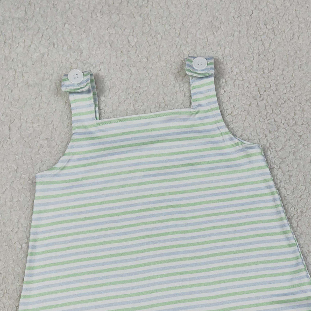 3.11 RTS NO MOQ （In stock）GSSO3110 Kids Clothing for Girls Baby Girls Strap Green Stripe Pockets Tunic Shorts Clothes Sets